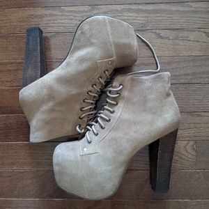 JEFFREY CAMPBELL LITA TAUPE SUEDE 7.5